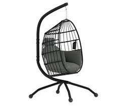 Silla Colgante Huevo Acero, Poliéster Outsunny