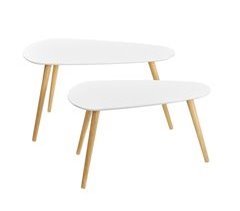 Mesa de centro Langesund set de 2 mesas MDF 80x40