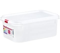 Pack de 3 tuppers de plástico rectangulares con tapa, 3 litros