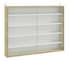 Vitrina Expositora Melamina de Madera, Vidrio HOMCOM
