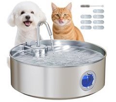 Fuente Agua Mascotas Acero Inoxidable 304 PawHut