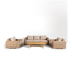Set de jardín BALI con mesa 1 sofá y 2 sillones