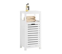 Mueble de baño con cesto para Ropa Sucia BZR67-W SoBuy