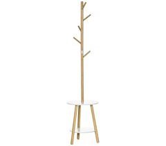 Perchero de Pie Bambú, MDF, Aluminio HOMCOM