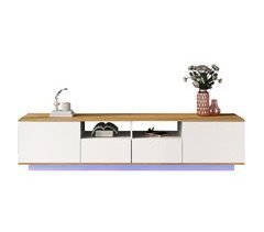 Mueble TV de panel de partículas con 2 puertas y 2 cajónes