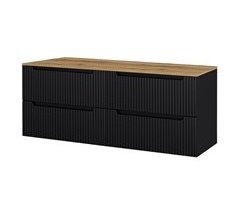 Mueble bajo para doble lavabo Newport de pared con 4 cajones MDF 160