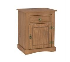 Mesita De Noche 1 Puerta Con 1 Cajon Rustica