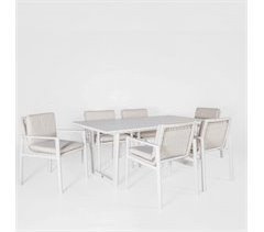 Set de jardín ONIX con mesa rectangular y 6 sillas