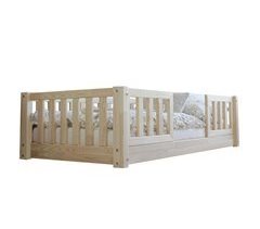 Cama con barandillas y somier patas Agnès