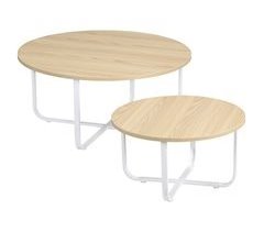 Mesitas de Café MDF, Metal HOMCOM, hogar - muebles de salón 65x65