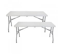 Pack 2 Mesas Plegables Rectangular Catering 7house 150x70