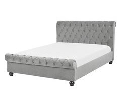 Beliani Cama con somier Terciopelo AVALLON 152x233