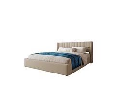 Cama de matrimonio de lino con almacenaje 153x214