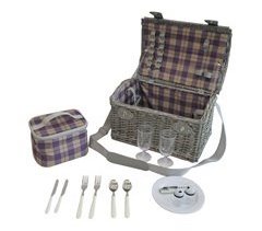 Cesta de picnic Folldal con bolsa isotérmica para 2 personas