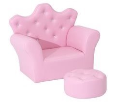 Sofá para Niños con Taburete PVC, Madera HOMCOM