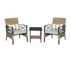 Muebles de Ratán Ratán PE, Poliéster, Acero Outsunny