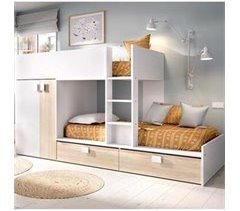 Cama tren Matt  camas con armario y  cajones 275x102