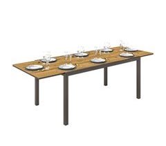 Mesa de Jardín Aluminio, DPC Outsunny