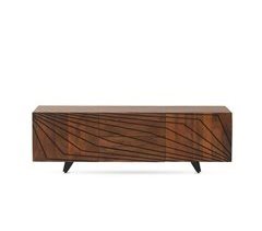 Mueble TV de 2 puertas y 2 cajones de madera maciza de mango