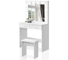 Tocador con espejo y luces LED | 2 cajones amplios