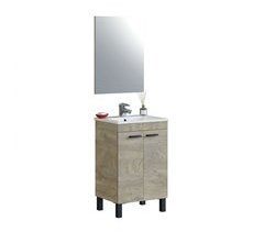 Pack Baño Aseo con Mueble, Espejo, Lavabo y Columna