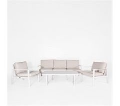 Set de jardín ONIX con mesa baja y sillones color blanco