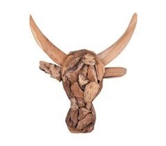 Beliani Figura de pared BULL HEAD
