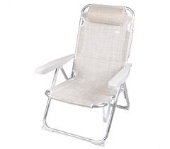 Silla de playa y tumbona 2 en 1 plegable c/cojín Aktive