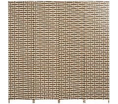Biombo Separador Cuerda de Papel, Madera de Pino HOMCOM