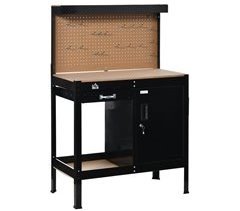 Banco de Trabajo Metal, MDF HOMCOM