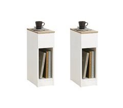 Set de 2 Mesas auxiliares con 1 cajón negro FBT111 SoBuy 20