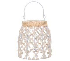 Farol de algodón trenzado y fibra natural