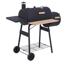 Barbacoa de Carbón Acero laminado en frío, Madera Outsunny