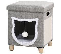 Caseta para Gatos MDF, Poliéster, Felpa, Sisal PawHut
