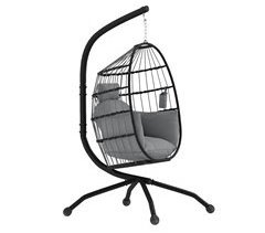 Silla Colgante Huevo Acero, Poliéster Outsunny