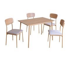 Pack Muebles Comedor Vex Mesa y 4 Sillas Metal Madera