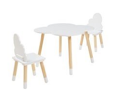 Juego infantil de mesa y 2 sillas Epim MDF en forma de nubes 60