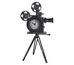 Reloj de mesa modelo cámara de película en metal