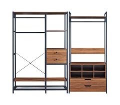Conjunto de 2 percheros Larem con 4 cajones y 6 compartimentos
