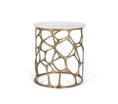 Mesa de centro en mármol y aluminio fabricada a mano