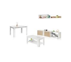 Pack salón con mesa de centro y mesa de comedor Alix Max