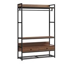 Mueble de entrada Isen con barra 2 cajones 4 estantes metal y MDF
