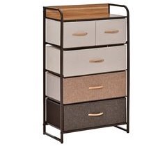 Cómoda de Tela Lino, Metal y MDF HOMCOM 58