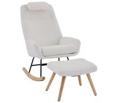 Sillón mecedora de poliéster con 1 reposapiés