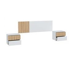 Pack Dormitorio Ethna: Cama, Cabecero, Mesitas, Vestidor