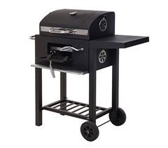 WELL HOME - Barbacoa de carbón con doble parrilla y mesa auxiliar