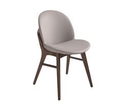 Silla comedor tapizada en polipiel y estructura de fresno color nogal