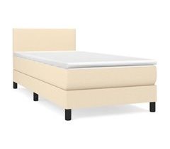 Cama box spring con colchón tela - Diseño plano 100x200