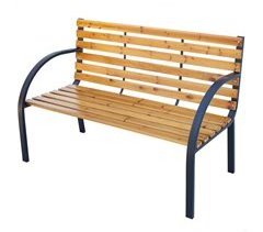 Banco de jardín de madera clara 2 personas Aktive