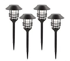 Aktive Set de 4 balizas LED solares luz cálida 6 lúmenes IP44